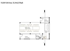 Modern Tiny Backyard Relaxatation House Blueprints, Floorplans 379sqft/35.24m2