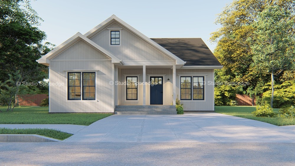 Custom Cottage Modern House Plan with 2 Beds 1 Bath PDF Hard (A4 Copy) FREE CAD