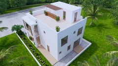 29×36 Feet House Plans 8.5×11 Meter 4 Bed 3 Bath Terrace Roof PDF & A4 Hard Copy