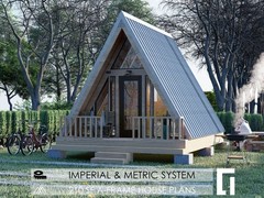 14’x18′ A Frame Cabin Plans 210 SqFt Pdf -210 Sq Ft House Plans Blueprints