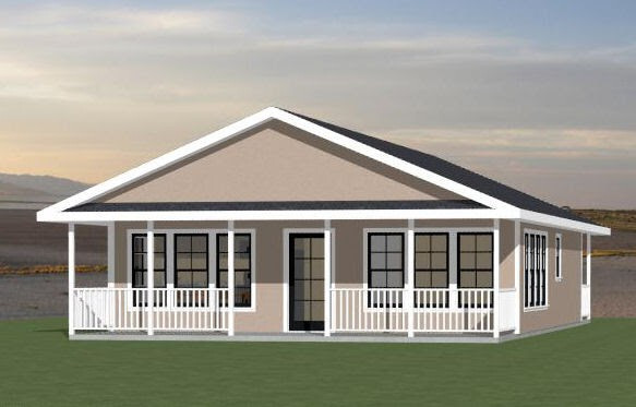 28×36 House — 2 Bedroom 2 Bath — PDF Floor Plan — 1,008 sq ft — Model 1C