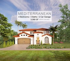 Santorini Luxury Modern Mediterranean House Plan Design – 4 Bed 3 Bath 3068 sq f