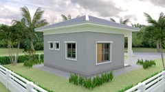 21×21 Feet One Bed 1 Bath House Plans 6.5×6.5 Meter Hip roof PDF (A4 Hard Copy)