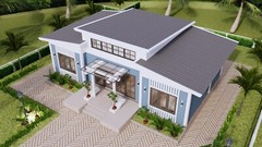 43×25 Feet House Plans 13×7.5 Meter 3 Beds 2 Baths Shed Roof PDF (A4 Hard Copy)