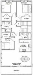 60×50 Apartment with 2-Car 2-RV Garage – PDF FloorPlan – 1,648 sqft – Model 2B