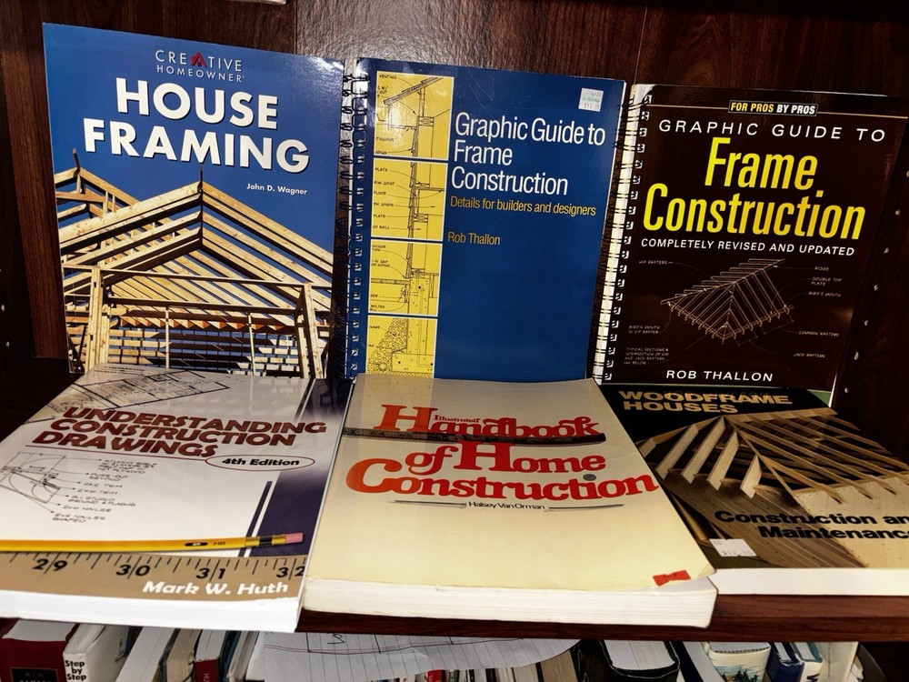Lot of 6 House Framing Home Construction Construction Drawings Books