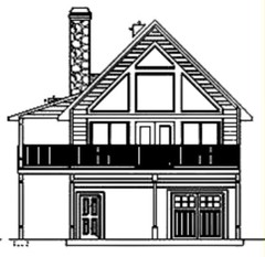 26 x 46 Cabin Plans with Deck, Porch, Loft and Basement