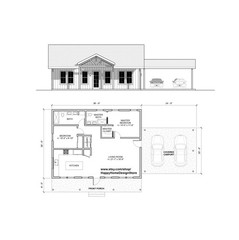 Classic Compact Barndominium 2 car carport – 2 bed 2 bath (39’x30′) 1170 SF Cust