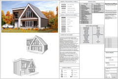 43’x29’ Cozy A-Frame Cabin, 3-Beds, 4 Baths, Garage, 1775SF PDF Download