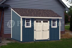 8′ x 14′ Backyard Deluxe Storage Shed Plans, Lean-To Roof Style Design #D0814L