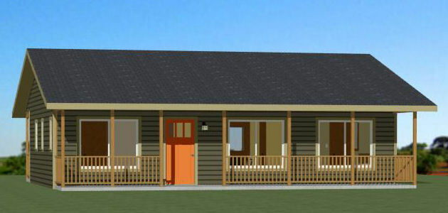 36×24 House — 2 Bedroom 2 Bath — 812 sq ft — PDF Floor Plan — Model 7C