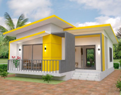 Small House Designs 7.5×11 Meter 25×36 Feet 2 Bedrooms Shed Roof (A4 Hard Copy)