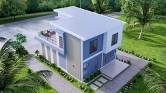 26×33 Feet House Design Plan 8×10 Meter 3 Beds 3 Baths Shed Roof (A4 Hard Copy)