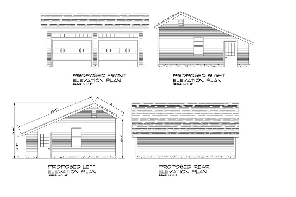 24’X26′- 26’X24′ SALT BOX 2 CAR GARAGE PLANS POLE BARN GARAGE PLAN 17-2426-SB-1