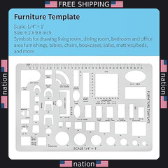 Sooez Architectural Templates Set of 3 for House Plans & Interior Design