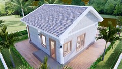 23×23 Small House Design 7×7 Meter Gable Roof 1 Bed 1 Bath (A4 Hard Copy)