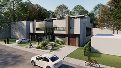 BLUEPRINTS MODERN MULTIFAMILY 3-STORY DUPLEX HOME PLAN ARCHUP #109