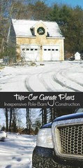 Two-Bay Car Barn Plans with Lofts – 3 Different Sets of Pole-Barn Plans (G2)