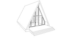 23’x41’ 1 Bed 1 Bath Modern A-Frame Cabin Architectural Build Plans PDF Download