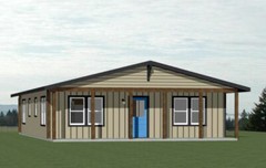 30×40 Duplex — 2 Bedroom 1 Bath — 1,200 sq ft — PDF Floor Plan — Model 4A