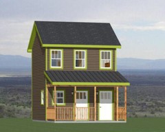 16×16 Tiny Duplex — 441 sq ft — PDF Floor Plan — Model 23C