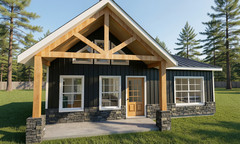 Modern Country Farmhouse Plan: 1,200 (Living) Sqft-3 Bedroom-2 bath
