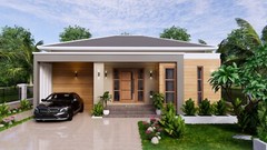 36×36 Feet Modern House Plan 11×11 Meter 3 Beds 2 Baths Hip roof (A4 Hard Copy)