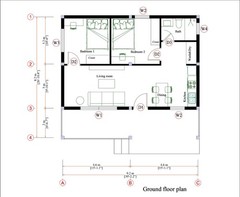 30×27 Feet Small House 9×8 Meter 2 Beds 1 Bath Shed Roof PDF, Cad &A4 Hard Copy