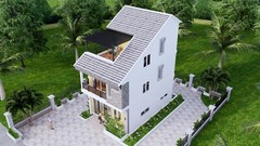 Small House Design 5.5×8 Meter 18×26 Feet 3 Beds 4 Baths Gable Roof A4 Hard Copy