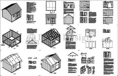 Shed Plans / Outdoor Building Blueprints 12′ x 12′ Gable Roof Style #D1212G