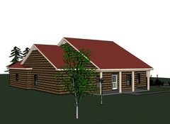 Abbigale 2161G 4 LOG home, house plan 4 beds, 2.5 baths PDF