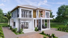 36×40 Feet Modern House Plan 11×12 Meter 4 Beds 4 Baths Hip Roof (A4 Hard Copy)