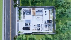 39×49 Feet Modern House Plan 12×15 Meter 5 Beds 6 Baths Flat Roof (A4 Hard Copy)