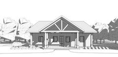 Spacious Cottage 3 bed 2 bath (40’x40′) Custom House Plans and Blueprints – elev