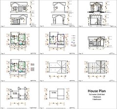 23×16 Feet Tiny House Plans 7×5 Meter One Bedroom Gable Roof PDF (A4 Hard Copy)
