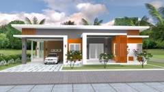 House Design Plan 16×12 Meter 52×39 Feet 3 Bedrooms Shed Roof (A4 Hard Copy)