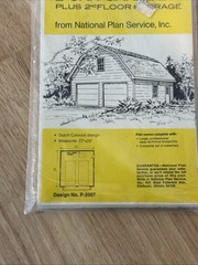 Vintage 70s National Plan Service P-2007 2-Car Garage + 2nd Floor Storage