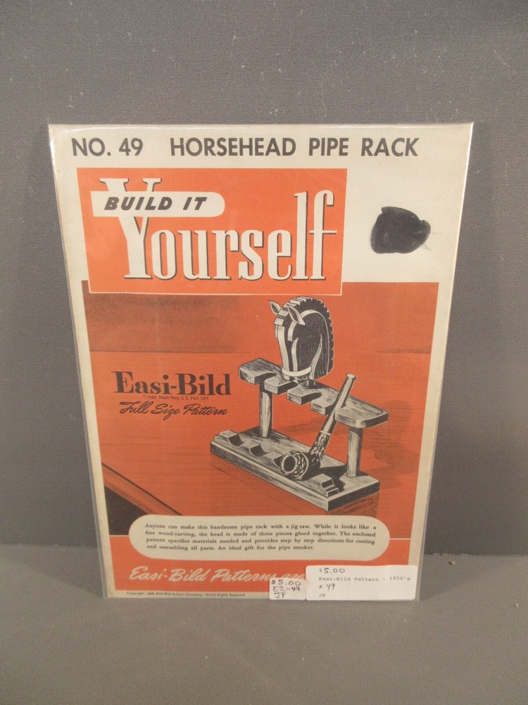 1948 Easi-Bild No 49 Horsehead Pipe Rack Build It Yourself Plans