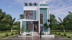 25X30 Small House Plan 7.5×9 Meter 4 Beds 4 Bath Terrace Roof PDF (A4 Hard Copy)