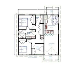 Complete Construction Plans PDF for residence or cabin 1024 SF 2BR 1B 1/4″ Scale
