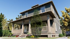 BLUEPRINTS AMERICAN FOURSQUARE TWO STORY HOUSE PLAN ARCHUP #112A4S