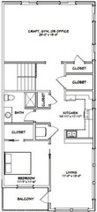 44×48 Apartment with 2-Car 1-RV Garage – PDF FloorPlan – 1,648 sqft – Model 1A
