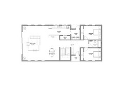 Barndominium House Plan, 5 Beds 3 bath with loft, 32’x70′ plan 2,400 sq ft | PDF