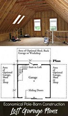 16 Car Barn Designs with Lofts – Complete Sets of Pole-Barn Building Plans (G9)