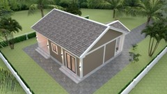 30×23 Feet Small House 9×7 Meter 2 Bed 1 Bath Gable Roof PDF Plan (A4 Hard Copy)