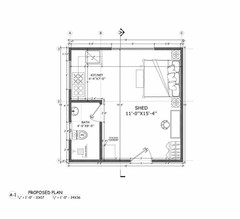 16×16′ Studio Tiny Home Shed Building Plans with Floor Plan, and More