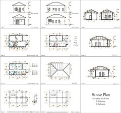 Custom Small House Design 6×9 Meter 2 Beds 1 Bath 20×30 Feet Hip (A4 Hard Copy)