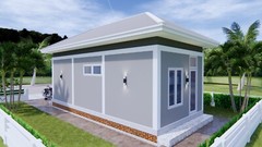 New Home Plans 4×9 Meter 13×30 Feet 2 Beds 1 Bath Hip Roof PDF (A4 Hard Copy)