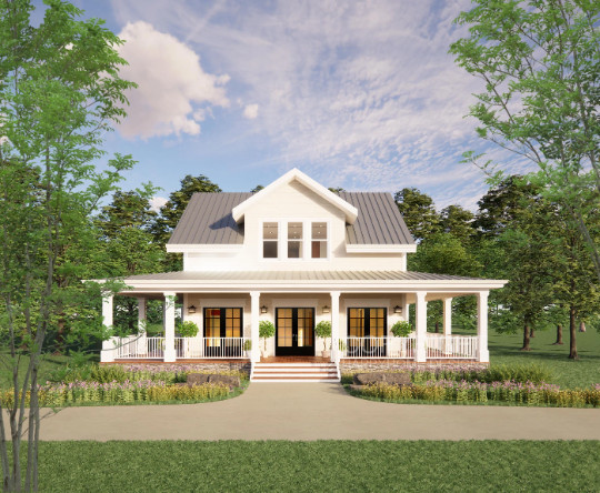 Cottage Farmhouse Plan 3 bed 3.5 bath (51’x48′) Custom House Plans and Blueprint