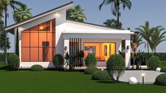 3-Bedroom Modern House Plan (Skillion Roof)